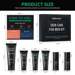 Lakerain Men Skin Care Set Long-lasting Hydration Oil Control Deep Cleaning Face SPF20 Non-greasy Refreshing Skin Care Kit