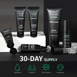 Lakerain Men Skin Care Set Long-lasting Hydration Oil Control Deep Cleaning Face SPF20 Non-greasy Refreshing Skin Care Kit