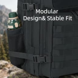 45L Large Capacity Tactical Gym Backpack Sports Backpack with Dual Water Bottle Cup Holders Outdoor Camping Fitness Gear Storage Backpack for Workout Training Hiking Trekking Travel Sports EDC Daily Carry Fitness Enthusiast Backpack Bag