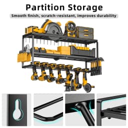 Heavy Metal Garage Wall Mount Cordless Drill Rack Organizer Shelf Tool Storage for Home Organization