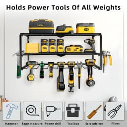 Heavy Metal Garage Wall Mount Cordless Drill Rack Organizer Shelf Tool Storage for Home Organization
