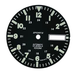 28.5mm/1.11in Super Lumin Dial for NH36A Movement C3 Green Luminous Watch Face Dial Plate Replacement Black/White Watch Parts