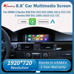 Road Top 8.8'' Wireless Carplay Android Auto Multimedia Display Screen For BMW 3 Series E90 E91 E92 E93 5 Series E60 E61 CCC CIC