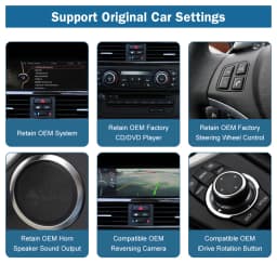 Road Top 8.8'' Wireless Carplay Android Auto Multimedia Display Screen For BMW 3 Series E90 E91 E92 E93 5 Series E60 E61 CCC CIC
