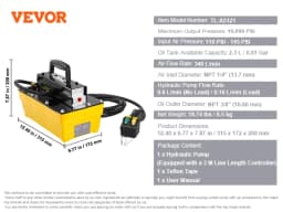 SucceBuy 10,000PSI Air Hydraulic Pump 0.61Gal Reservoir & Remote Control Actuator for Automobile Frame Machine & Hydraulic Press
