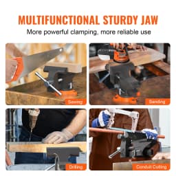 SucceBuy Bench Vise 4.5" 6" 6.5" Multipurpose, Swivel Base & Anvil Heavy Duty Cast Iron for Drilling, Conduit Cutting, Sanding