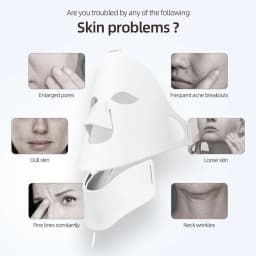 7 Colors Photon Face Neck LED Mask 3D Flexible Silicone Facial Beauty Mask Red Light Infrared Skin Care Repair Skin Wireless Use