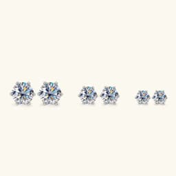 OXTAO 18K White Plated 0.5-2ct Moissanite Diamond Stud Earring Real 925 Silver Wedding Earring Luxury Women's Jewelry Certified