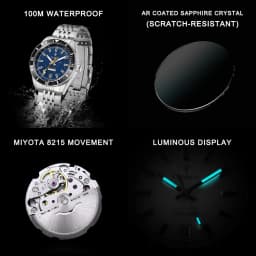 CADISEN New Men's Watches Mechanical Automatic Watch Men Japan MIYOTA 8215 Ceramic Bezel 10Bar Waterproof Wristwatch For Men