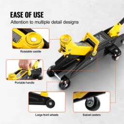 SucceBuy Low Profile Floor Jack 2T Heavy Duty Iron Hydraulic Racing Floor Jack Hydraulic Car Jack Single Piston Quick Lift Pump