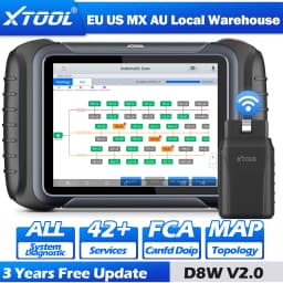 XTOOL D8W V2.0 Car Diagnostics Tool Automotive Scanner ECU Coding CANFD DOIP FCA All System Bi-directional 42 Reset Topology Map