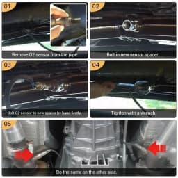 P0420 P0430 Universal O2 Sensor Spacer Adapter M18X1.5 Check Engine Light CEL Mini Catalyst For Fault Code
