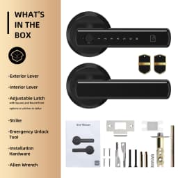 Viladepot Smart Lock Fingerprint, Passcode, Card, App Control, Type-C Emergency Power, Indoor Door Lock