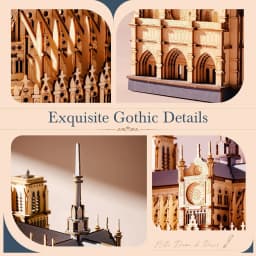Robotime Rokr 3D Puzzle Paris Cathedral Wooden Model Kit for Adults to Build DIY Toy Building Construction Craft Kits Ideal Gift