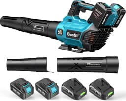 SEESII 40V Brushless Electric Turbo Blower 680CFM Cordless Snow Removal Leaf Blower 20000RPM Dual Battery Work for Lawn Care Debris Dus For Makita 18V Battery Pin