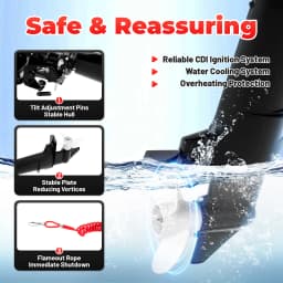 Portable 6HP 2-Stroke Outboard Motor with 360° Steering, Water-Cooled, for Small Boats & Inflatable Boats