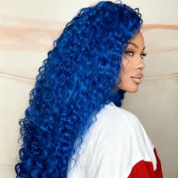 Blue Deep Wave Lace Front Wigs for Women 250 Density Lace Front Wig 13x4 HD Transpaent Lace Front Wigs Human Hair with Baby Hair
