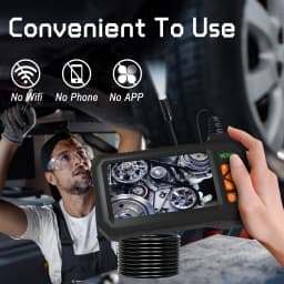 Borescope Endoscope, 4.3" 1080P HD IPS Screen, 8 LEDs,IP67 , Semi-Rigid Waterproof Camera for Drain/Auto/HVAC/Plumbing