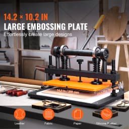 SucceBuy Leather Cutting Machine Embossing Plate Manual Die Cutter 0.47 in Pressure Stroke Leather Embossing Machine
