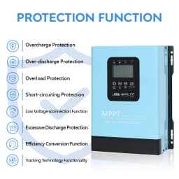 Y&H MPPT 120A Solar Charge Controller 12V-96V with LCD, Max Solar Panel Input 230Vdc for Lifepo4 Lithium GELLead Acid Battery