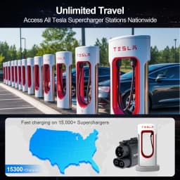 NACS to CCS1 Supercharger Adapter 500A Fast Charge EV Superchargers Fast Charging On Public Station