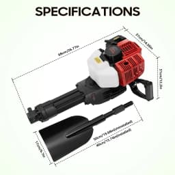 52cc Gas Powered Portable Garden Tree Digger 1900W 2-Stroke Tree Digging Machine Tree Excavator for Digging Root Cutting