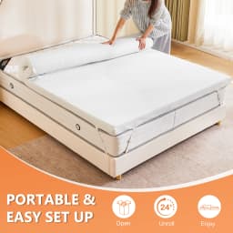 JHK 3 Inch with Fabric Cover Gel Memory Foam Mattress Topper Full Size Cooling Mattress Soft and Breathable Bed Topper