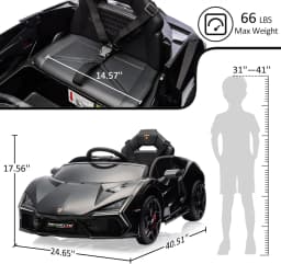 3-8 Years Ride On Car Toy for Kids Children Boys Girls Gift Electric Vehicle with Bluetooth USB Music Remote Control Headlight