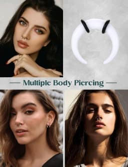 Septum Stretcher Set Stainless Steel Acrylic Tapers Pinchers for Women Men Round Septum Piercing Jewellry 14G-6G Ring Kit