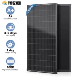 RVPOZWER 200W/400W/800W Solar Panels 18BB N-Type Mono Cells 25.5% High Efficiency PV Power for Home RV Charge Outdoor Off-Grid