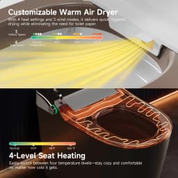 Brown Smart Tankless Toilet 1.28 GPF Dual-Flush Auto Flush Heated Seat Bidet Warm Wash Dryer Auto Open Soft-Close Sterilization