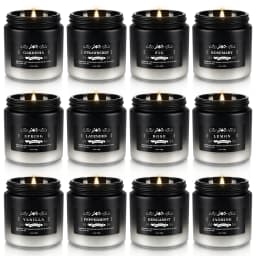 12 Pieces of Gradient Black and White Scented Candles, High-Quality Soy Wax Scented Candles as Gifts, Suitable for Men and Women