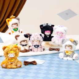 Rolife Plush Blind Box Nanci's Tea Time Kitties Action Figure Collectible Plush Doll Toys Surprise Box Gift for Kids Friends