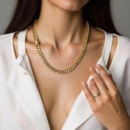 14K Gold-Plated Cuban Necklace Miami Cuban Link Chain 6-14mm Stainless Steel Technology Anti-Rust Colorfast Waterproof Anti-Friction The Best Gift for Men and Women Men's Jewelry
