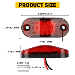 10Pcs Red/Amber Light Side Marker Lights Truck Trailer Turn Signal Light For Car Trucks Van Caravans Super Bright
