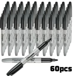 60pcs Fine Point Permanent Markers Pens, Perfect for Classroom, Office, Durable and Long-Lasting. No Suitable for Whiteboard