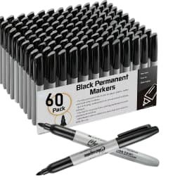 60pcs Fine Point Permanent Markers Pens, Perfect for Classroom, Office, Durable and Long-Lasting. No Suitable for Whiteboard