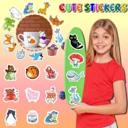 Water Bottle Stickers for : Waterproof Animal Design Assorted Colors No Duplicates Ideal for Classroom Rewards Party Favors Lap