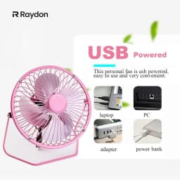 1pc USB Powered Desktop Fan, Mini Portable Personal Shaking Head Silent Cooling Fan Suitable for Home, Office, Bedroom, Dormitory, Travel (Black/Blue/Pink)