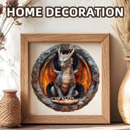 Vintage Stone Circle Dragon Wooden Jigsaw Puzzle, Unique Irregular Animal Shaped Pieces, 5A Advanced Difficulty, Family Stress Relief Game, Framable Wall Art Decor, Fantasy Dragon Lover Birthday Xmas Gift