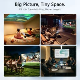LYNCast Smart Projector with Android 14.0 & WiFi 6, 4K Support, Wireless Screen Mirroring X1, Perfect for TV Series, Movies, Gaming, Anime, Sports, K-Dramas, Concerts