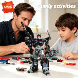 KAVOWORLD 2045PCS Dark Mecha Robot Building Blocks Set Large Scale Posable Robot Model High Quality Construction Toy DIY Assembly STEM Project Home Office Decoration Gift for Robot Enthusiasts Teenagers and Adults