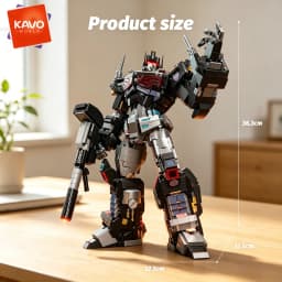 KAVOWORLD 2045PCS Dark Mecha Robot Building Blocks Set Large Scale Posable Robot Model High Quality Construction Toy DIY Assembly STEM Project Home Office Decoration Gift for Robot Enthusiasts Teenagers and Adults