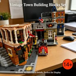 Multi Style Classical City Street View Building Blocks Fire Brigade Boutique Hotel Town Hall Book Shop Model Complete Urban Square Scene Layout Detailed Architecture Bricks Collectible Gift For Hobby Collectors
