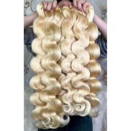 High Quality 613 Platinum Blonde Colored Body Wave Human Hair Extension 30 32 34 36 38 Inch Long 1 3 4 Bundles 100% Unprocessed Raw Hair Vietnamien Double Weft Quick Weave Sew In Glossy Hair Bundles For Black Women Can Be Dyed Wholesale Hair Free Shipping