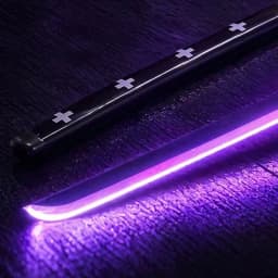 40.94Inch 104cm Plastic One Piece Trafalgar Law Glowing Great Katana Anime Cosplay Safe Blunt Sword Prop Purple Light Blade Collection Gift