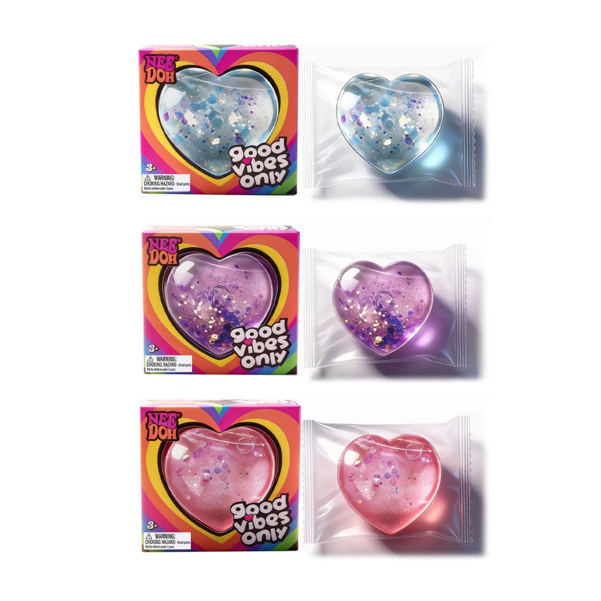 Cute Clear Glitter Heart Squishy Toy, Soft TPR Transparent Heart Squeeze Fidget Toy, Kawaii Stress Relief Vent Toy for Teens