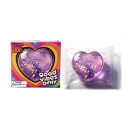 Cute Clear Glitter Heart Squishy Toy, Soft TPR Transparent Heart Squeeze Fidget Toy, Kawaii Stress Relief Vent Toy for Teens
