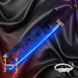 Demon Slayer 104cm 40in Triple Style Combo Plastic LED Smoke Fog Effect Katana Sword Safe Unsharpened Cosplay Display Photo Prop