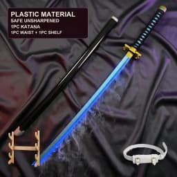 Demon Slayer 104cm 40in Triple Style Combo Plastic LED Smoke Fog Effect Katana Sword Safe Unsharpened Cosplay Display Photo Prop